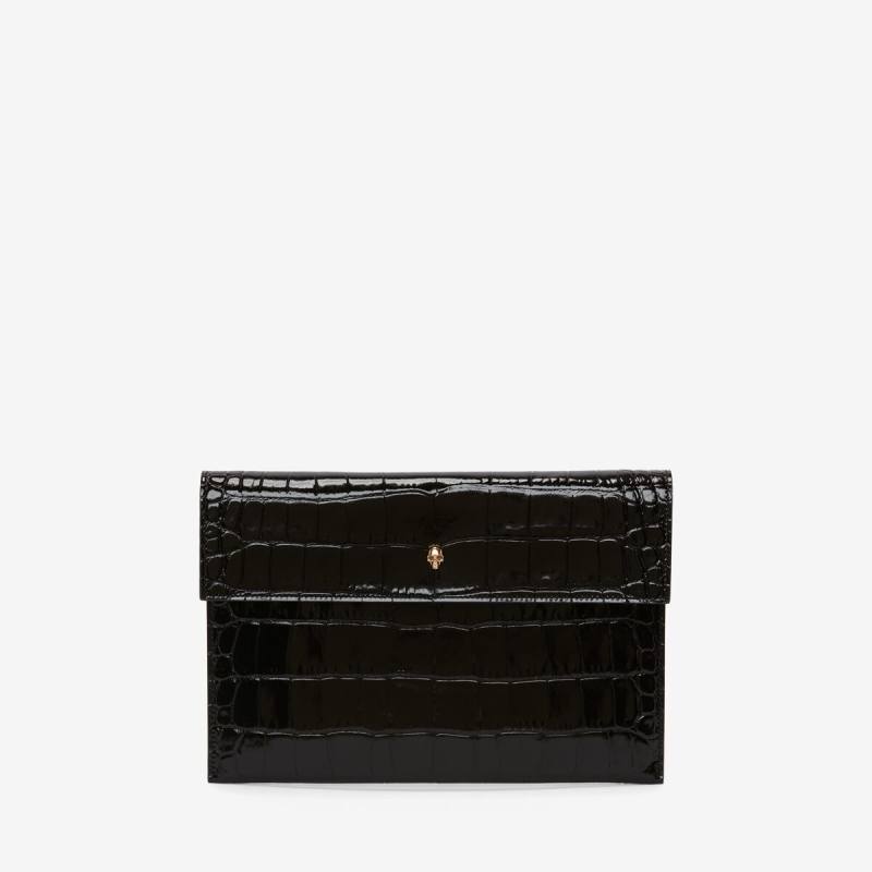 Alexander McQueen Women's Black Skull clutch (Calf Leather)